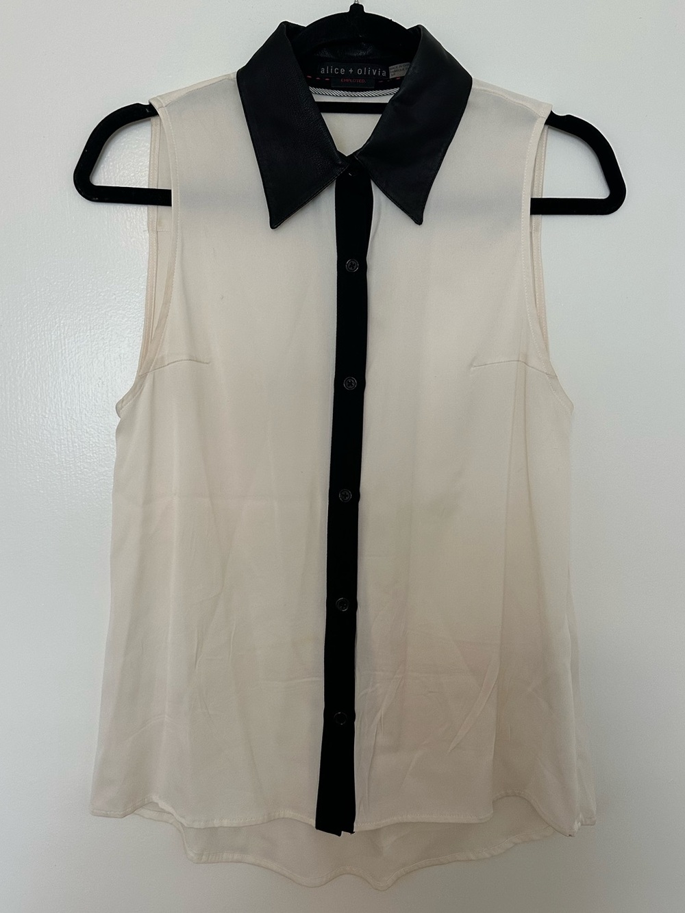 alice + olivia Sleeveless Button-Down Top